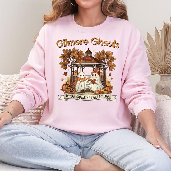Gilmore Ghouls Shirt, Halloween Sweatshirt or Tee, Spooky Season Graphic Shirt, DTG Printed Cozy Fall Top