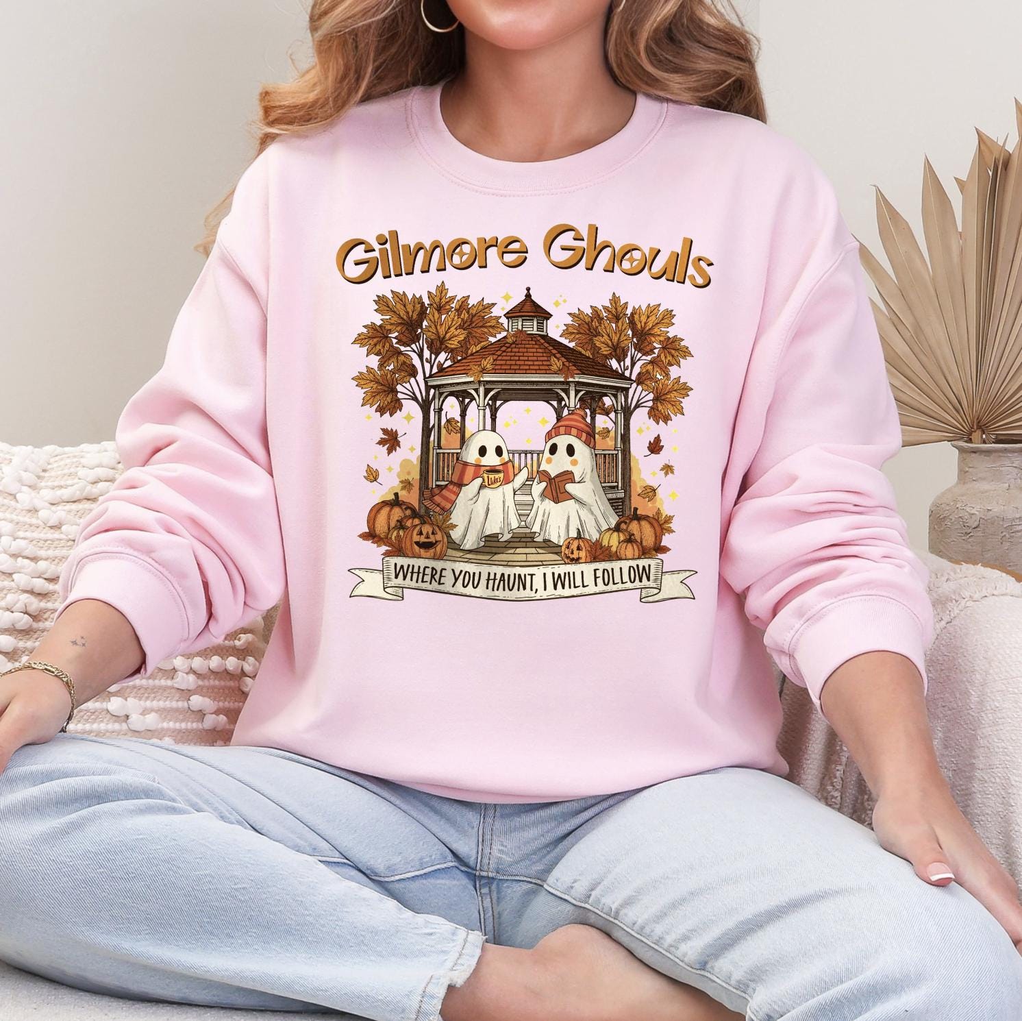 Gilmore Ghouls Shirt, Halloween Sweatshirt or Tee, Spooky Season Graphic Shirt, DTG Printed Cozy Fall Top