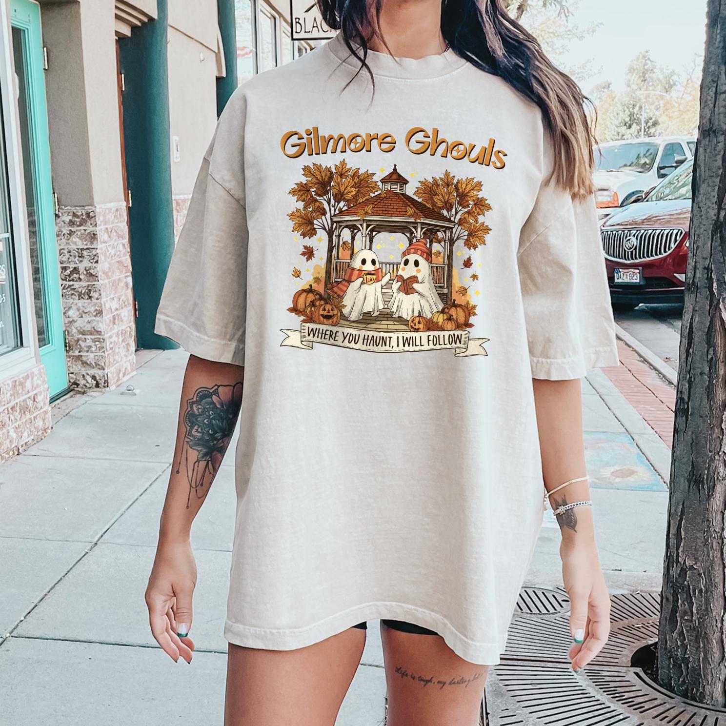 Gilmore Ghouls Shirt, Halloween Sweatshirt or Tee, Spooky Season Graphic Shirt, DTG Printed Cozy Fall Top