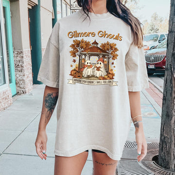 Gilmore Ghouls Shirt, Halloween Sweatshirt or Tee, Spooky Season Graphic Shirt, DTG Printed Cozy Fall Top