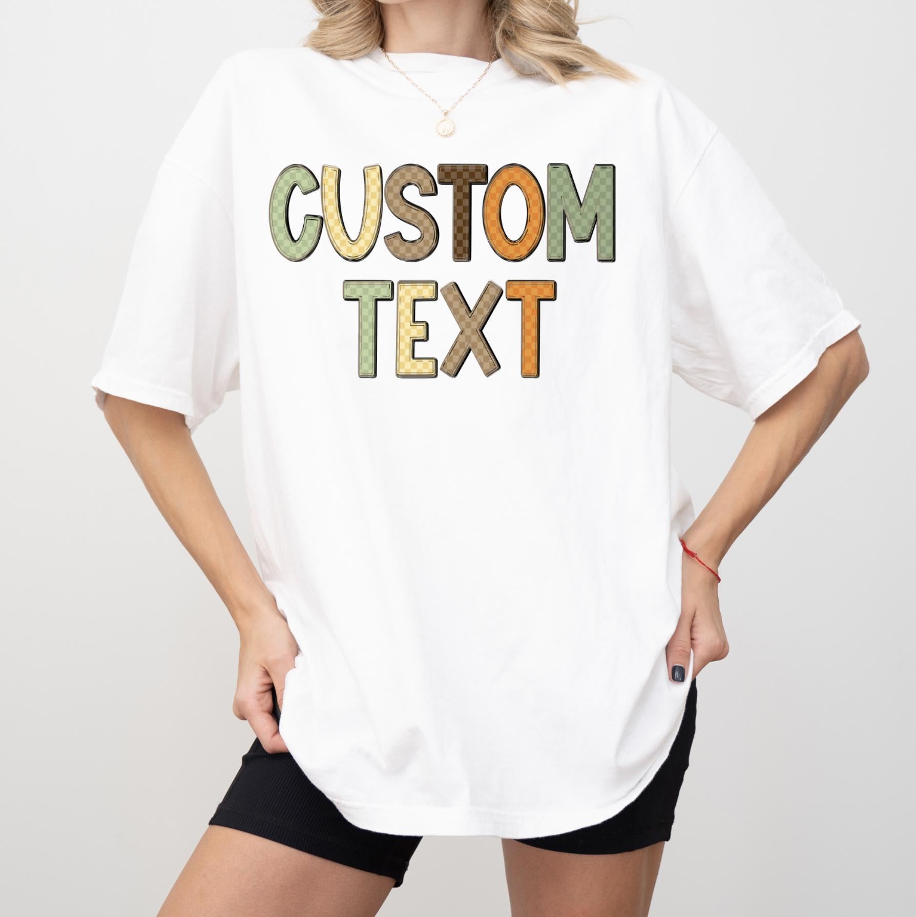 Custom Fall Pattern Text Sweatshirt or T-Shirt: Personalized Fall Style