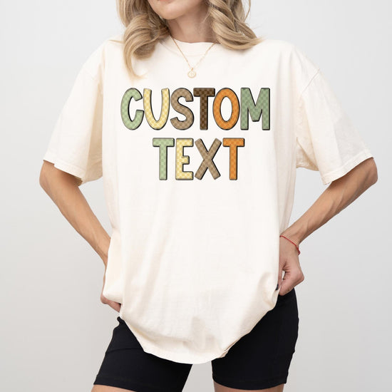 Custom Fall Pattern Text Sweatshirt or T-Shirt: Personalized Fall Style