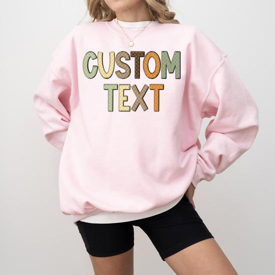 Custom Fall Pattern Text Sweatshirt or T-Shirt: Personalized Fall Style