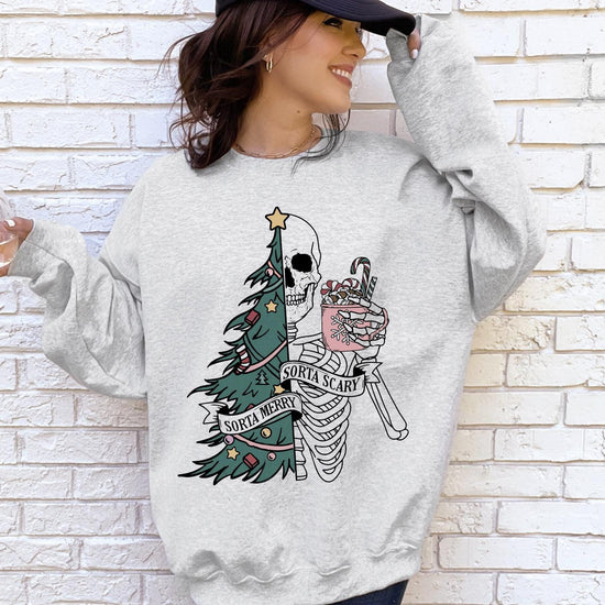 Sorta Merry Sorta Scary DTG Printed Sweatshirt or T-Shirt