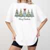 Merry Christmas Trees DTG Printed Shirt or Sweatshirt, Cute Holiday Crewneck, Christmas Graphic Tee, Cozy Xmas T-Shirt