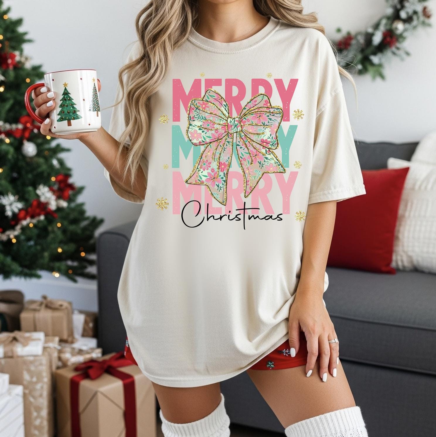 Merry Christmas DTG Printed T-Shirt or Sweatshirt