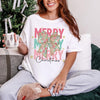 Merry Christmas DTG Printed T-Shirt or Sweatshirt, Cute Holiday Crewneck, Trendy Christmas Graphic Tee, Trendy Christmas Sweater