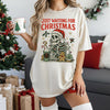Just Waiting For Christmas Skeleton Christmas DTG Printed Sweatshirt or T-Shirt