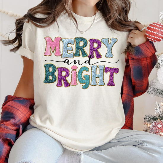 Merry Christmas Spirit T-Shirt or Sweatshirt | DTG Printed Holiday Graphic Shirt | Cozy Unisex Christmas Top