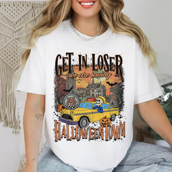 Get in Loser Halloween-town Sweatshirt For Halloween Lovers, Trendy Spooky Shirt Gift Tee, Spooky Season Halloween Shirt