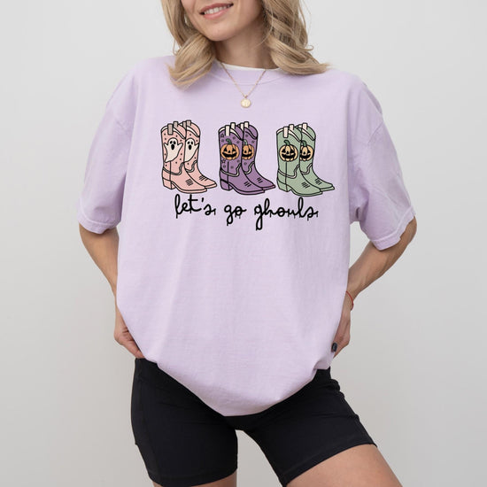 Let’s Go Ghouls Shirt, Cowgirl Halloween Sweatshirt or Tee, Cute Western Halloween Graphic Shirt, Spooky Season DTG Print