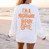 I’m a Nightmare Before Coffee Shirt, Funny Coffee Sweatshirt or Tee, Halloween Coffee Graphic Shirt, DTG Printed