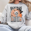 I’m a Nightmare Before Coffee Shirt, Funny Coffee Sweatshirt or Tee, Halloween Coffee Graphic Shirt, DTG Printed
