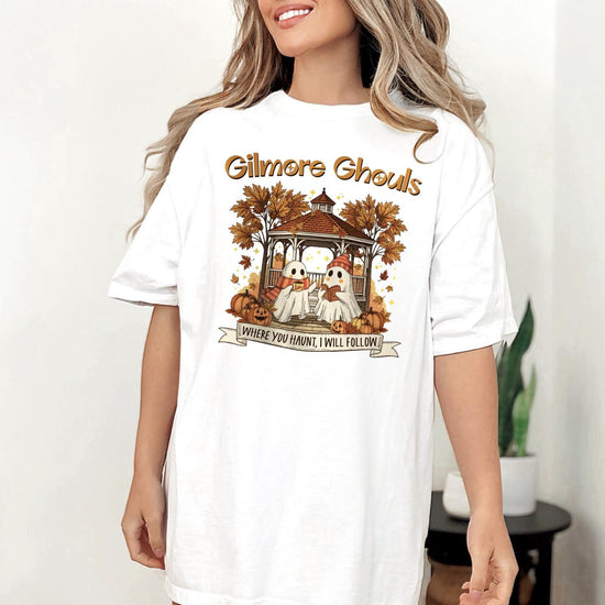 Gilmore Ghouls Shirt, Halloween Sweatshirt or Tee, Spooky Season Graphic Shirt, DTG Printed Cozy Fall Top