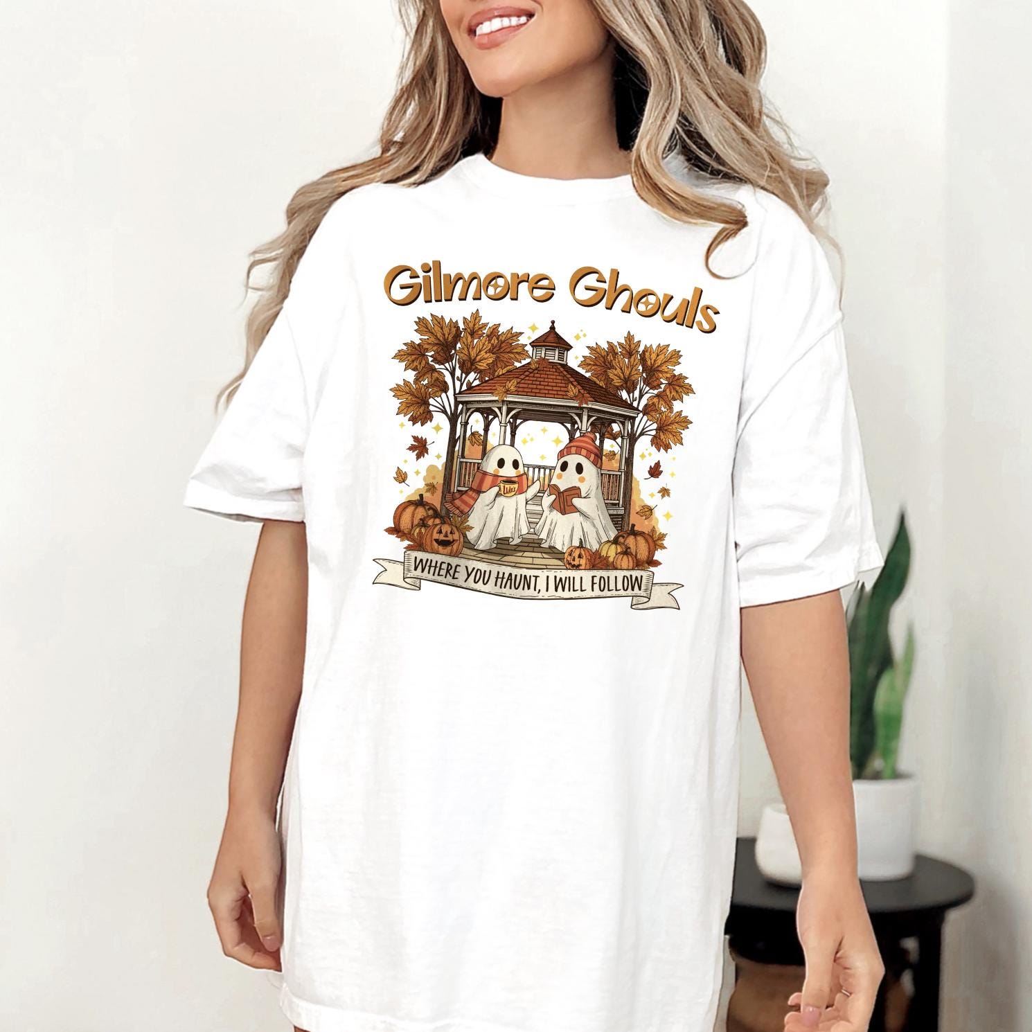 Gilmore Ghouls Shirt, Halloween Sweatshirt or Tee, Spooky Season Graphic Shirt, DTG Printed Cozy Fall Top