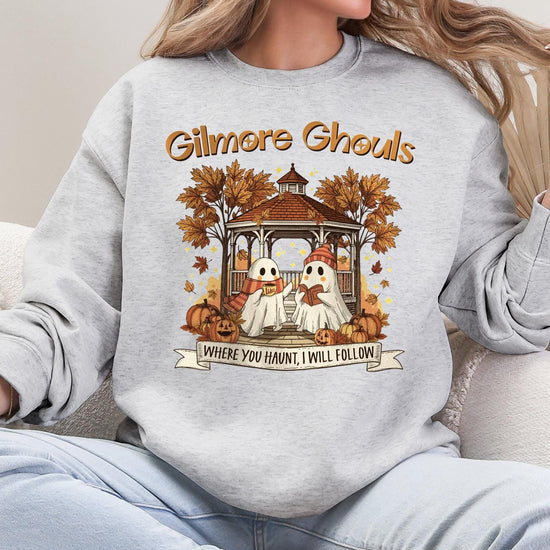 Gilmore Ghouls Shirt, Halloween Sweatshirt or Tee, Spooky Season Graphic Shirt, DTG Printed Cozy Fall Top