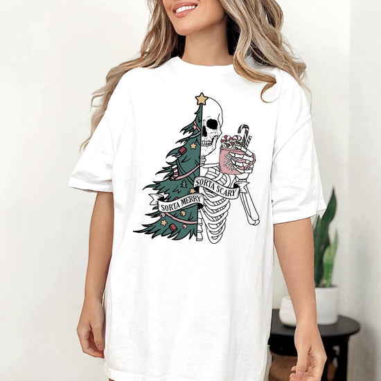 Sorta Merry Sorta Scary DTG Printed Sweatshirt or T-Shirt