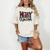 Merry Christmas Sweatshirt or T-Shirt | Red Plaid Christmas Shirt | Cozy Holiday DTG Printed Graphic Tee | Festive Winter Outfit