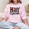 Merry Christmas Sweatshirt or T-Shirt | Red Plaid Christmas Shirt | Cozy Holiday DTG Printed Graphic Tee | Festive Winter Outfit