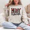 Merry Christmas Sweatshirt or T-Shirt | Red Plaid Christmas Shirt | Cozy Holiday DTG Printed Graphic Tee | Festive Winter Outfit