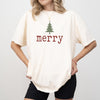 Merry DTG Printed T-Shirt or Sweatshirt | DTG Printed Holiday Graphic Shirt | Cozy Unisex Christmas Top