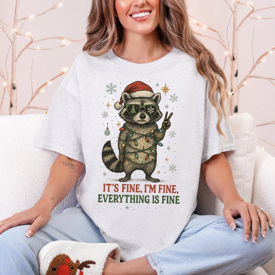 Everything&#39;s Fine Christmas DTG Printed Sweatshirt or T-Shirt