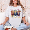 Highland Cow Christmas Lights DTG Printed Sweatshirt, Western Holiday Crewneck, Cute Christmas Cow Shirt, Trendy T-Shirt