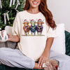 Highland Cow Christmas Lights DTG Printed Sweatshirt, Western Holiday Crewneck, Cute Christmas Cow Shirt, Trendy T-Shirt