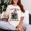 Funny Skeleton Christmas DTG Printed Sweatshirt, Look at Me Being All Festive and Shit Shirt, Trendy Holiday Crewneck