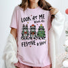 Funny Raccoons DTG Printed Christmas Sweatshirt, Look at Me Being All Festive and Shit Shirt, Holiday Graphic Tee