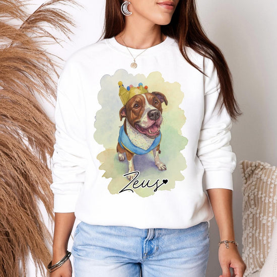 Custom Full Color Pet T-Shirt with Photo & Name DTG Printed | Personalized Pet Portrait Shirt | Custom Dog Cat Graphic Tee | Pet Lover Gift