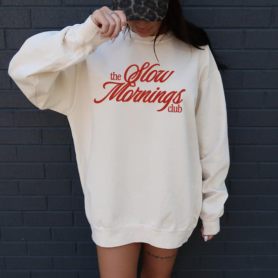 Slow Mornings Club Shirt, DTG Printed Lazy Mornings Vibe Shirt, Self Care Shirt, Self Love Shirt, Gift for Mom, Trendy Shirt for Women