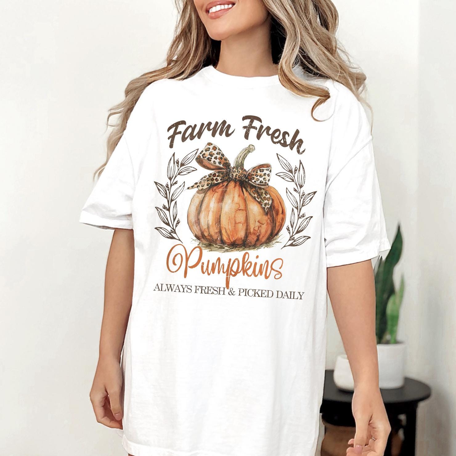 Farm Fresh Pumpkins Sweatshirt or T-Shirt, Fall Pumpkin Patch Shirt, Autumn Cozy Outfit, Rustic Farmhouse Fall Shirt