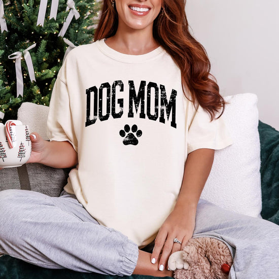 Dog Mom Sweatshirt, Dog Mom T-Shirt, DTG Printed Pet Lover Shirt, Dog Lover Gift, Cozy Graphic Tee for Women, Dog Mom Crewneck