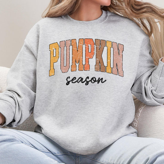 Pumpkin Season Sweatshirt, Pumpkin Season T-Shirt, Fall Graphic Tee, Autumn Cozy Crewneck, DTG Printed Shirt, Cute Fall Outfit