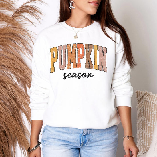 Pumpkin Season Sweatshirt, Pumpkin Season T-Shirt, Fall Graphic Tee, Autumn Cozy Crewneck, DTG Printed Shirt, Cute Fall Outfit