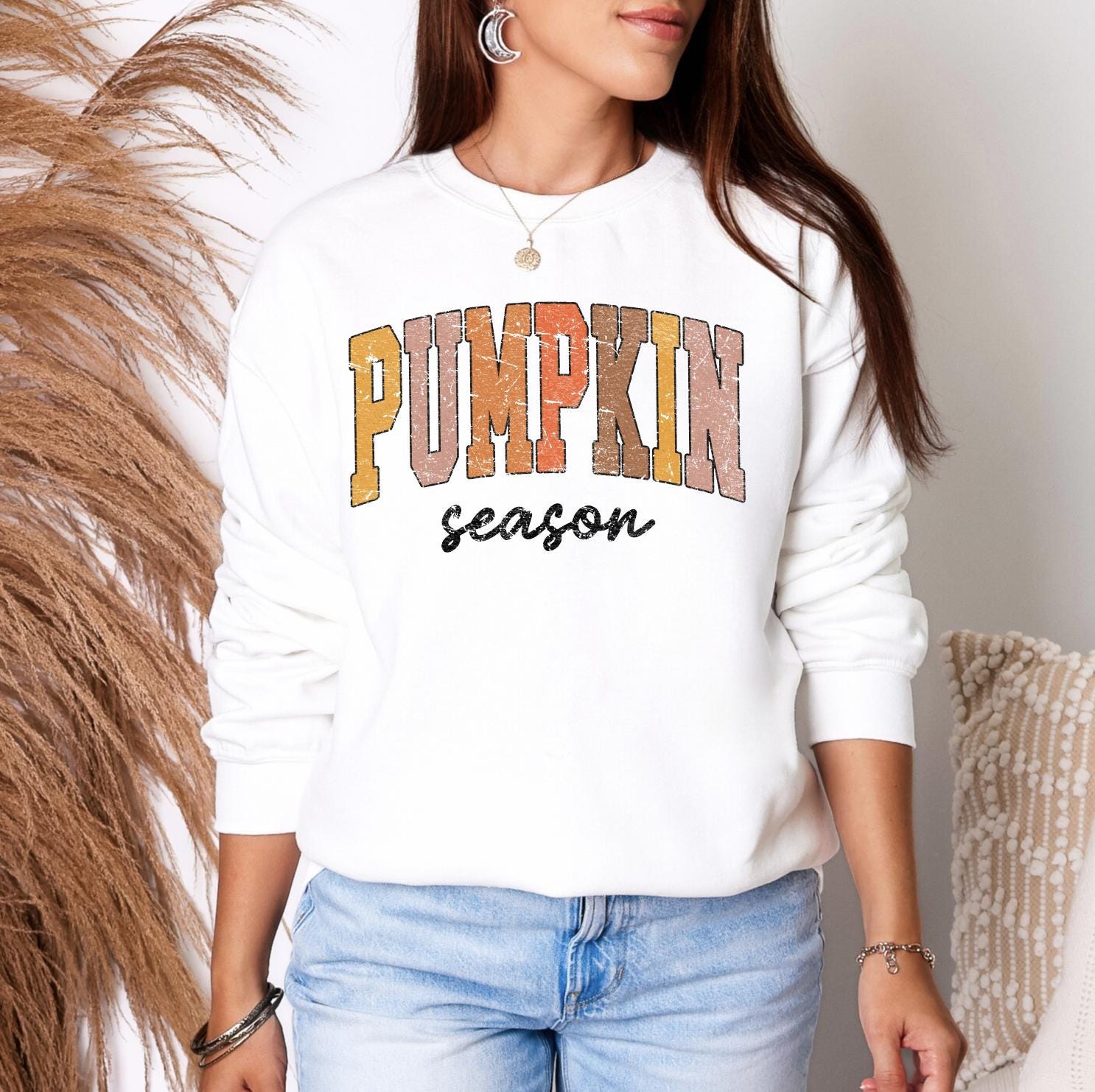 Pumpkin Season Sweatshirt, Pumpkin Season T-Shirt, Fall Graphic Tee, Autumn Cozy Crewneck, DTG Printed Shirt, Cute Fall Outfit