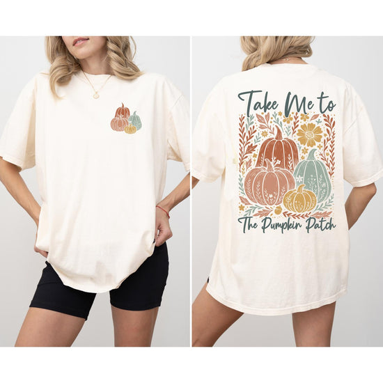 Take me to the Pumpkin Patch Sweatshirt or T-Shirt, Fall Pumpkin Patch Shirt, Autumn Cozy Outfit, Rustic Farmhouse Fall Shirt