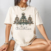 Merry Christmas Trees Sweatshirt or T-Shirt | DTG Printed Holiday Graphic Shirt | Cozy Unisex Christmas Top