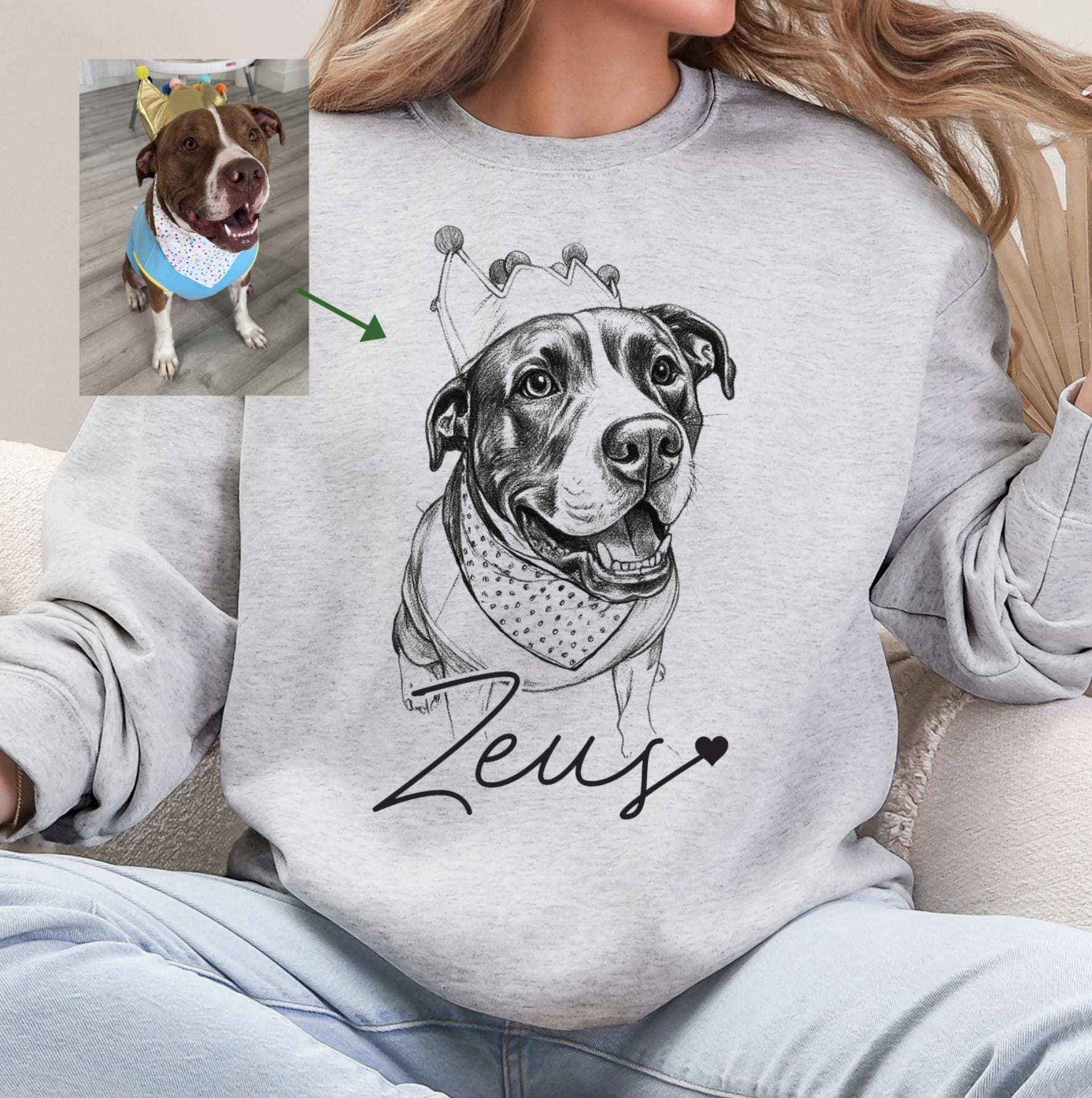 Custom Pet T-Shirt with Photo & Name DTG Printed | Personalized Pet Portrait Shirt | Custom Dog Cat Graphic Tee | Pet Lover Gift