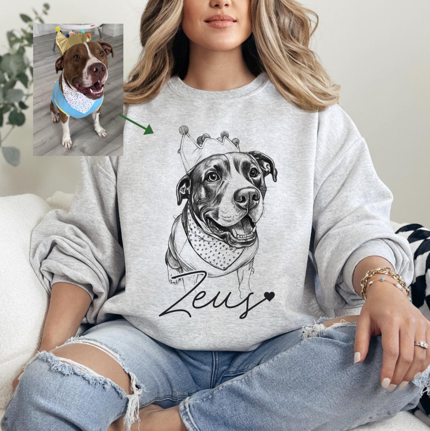 Custom Pet T-Shirt with Photo & Name DTG Printed | Personalized Pet Portrait Shirt | Custom Dog Cat Graphic Tee | Pet Lover Gift