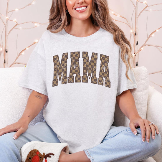 Checkered Mama Sweatshirt: Checkered Mom T-Shirt