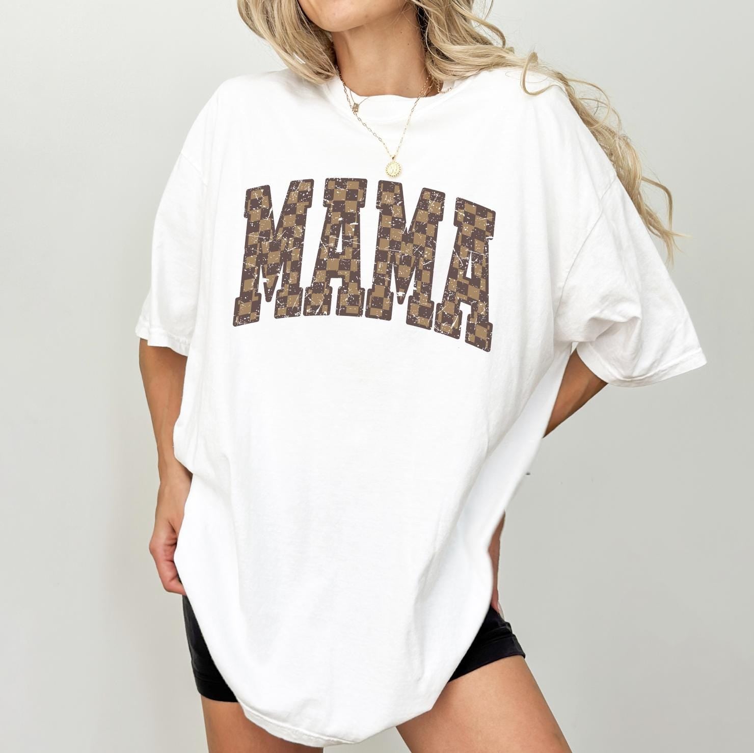 Checkered Mama Sweatshirt: Checkered Mom T-Shirt