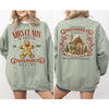 Mrs. Claus Gingerbread House Christmas Sweatshirt, Gingerbread Christmas Tree Farm, Retro Griswold Christmas
