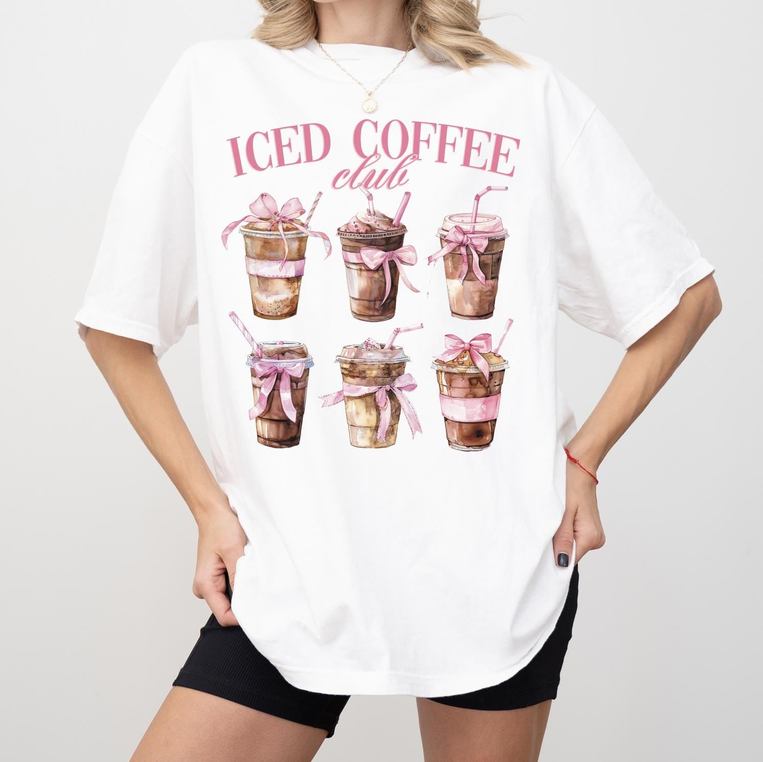 Iced Coffee Club Sweatshirt or T-Shirt, Funny Coffee Lover Graphic Tee, DTG Printed Cozy Coffee Shirt, Caffeine Addict Gift