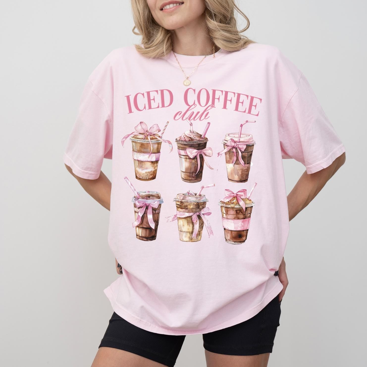 Iced Coffee Club Sweatshirt or T-Shirt, Funny Coffee Lover Graphic Tee, DTG Printed Cozy Coffee Shirt, Caffeine Addict Gift