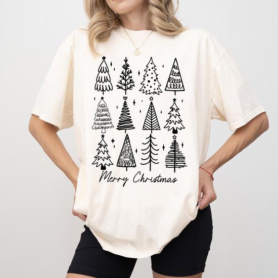 Christmas Trees DTG Printed T-Shirt or Sweatshirt | DTG Printed Holiday Graphic Shirt | Cozy Unisex Christmas Top