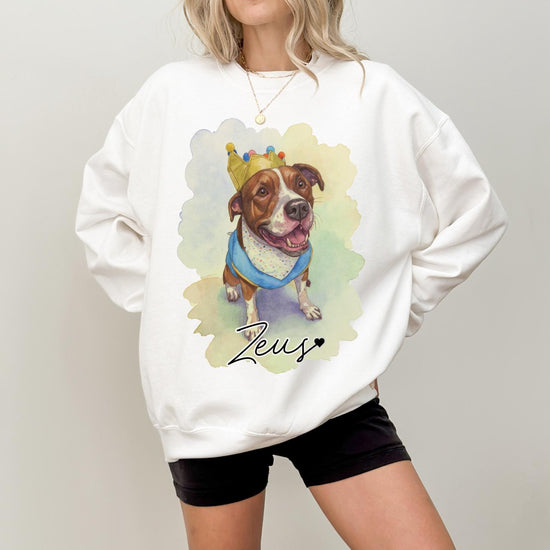 Custom Full Color Pet T-Shirt with Photo & Name DTG Printed | Personalized Pet Portrait Shirt | Custom Dog Cat Graphic Tee | Pet Lover Gift
