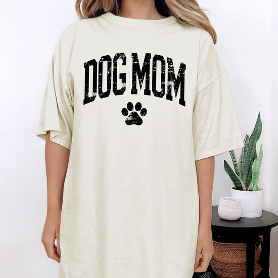 Dog Mom Sweatshirt, Dog Mom T-Shirt, DTG Printed Pet Lover Shirt, Dog Lover Gift, Cozy Graphic Tee for Women, Dog Mom Crewneck