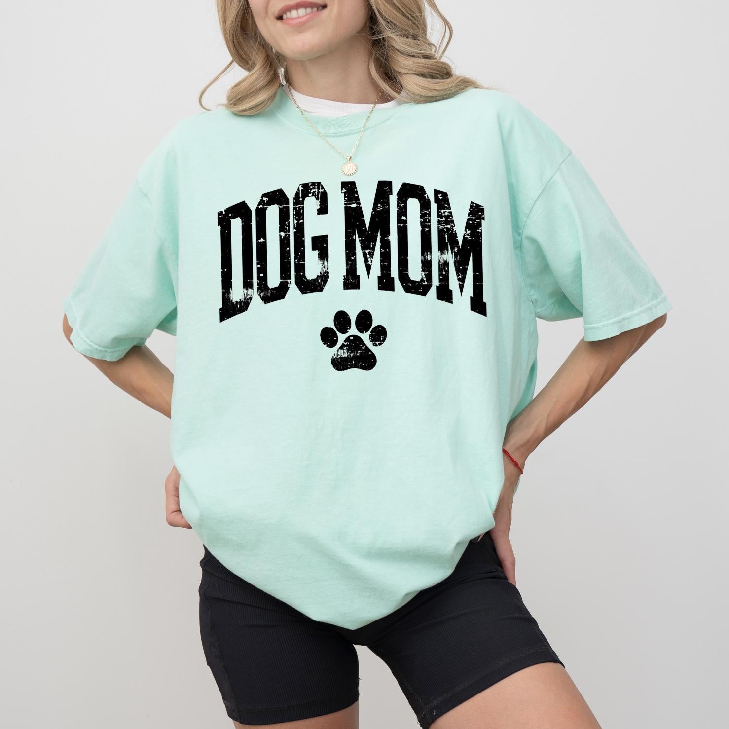 Dog Mom Sweatshirt, Dog Mom T-Shirt, DTG Printed Pet Lover Shirt, Dog Lover Gift, Cozy Graphic Tee for Women, Dog Mom Crewneck